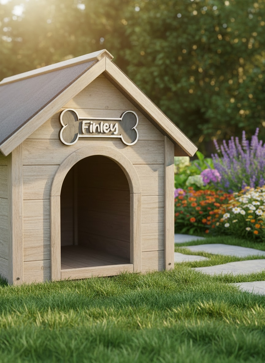 Personalized Dog Bone Name Sign: Laser Cut Bone, Personalized Pet Crate Decor