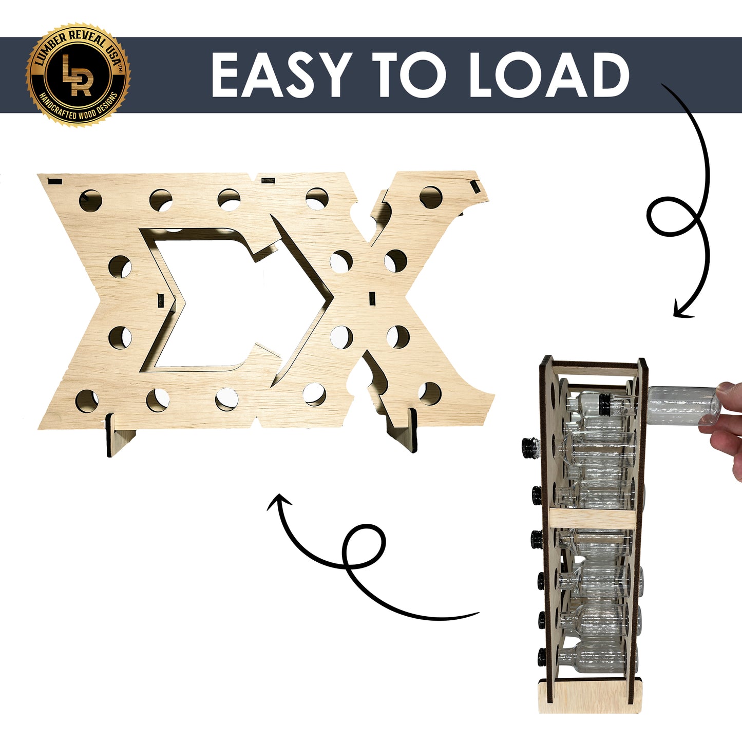 Custom Mini Bottle Holder Display - Greek Alphabet - Up To 4 Digits