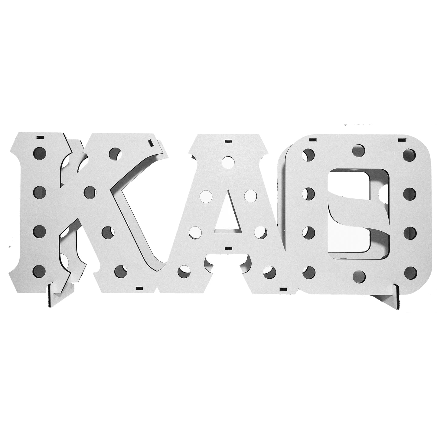 Custom Mini Bottle Holder Display - Greek Alphabet - Up To 4 Digits