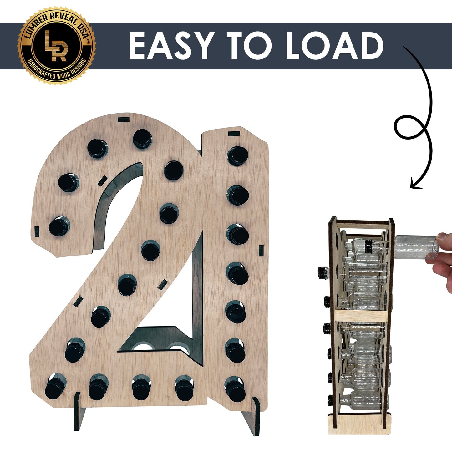 Custom Birthday Age or Year Mini Bottle Holders Party & Celebration Lumber Reveal USA
