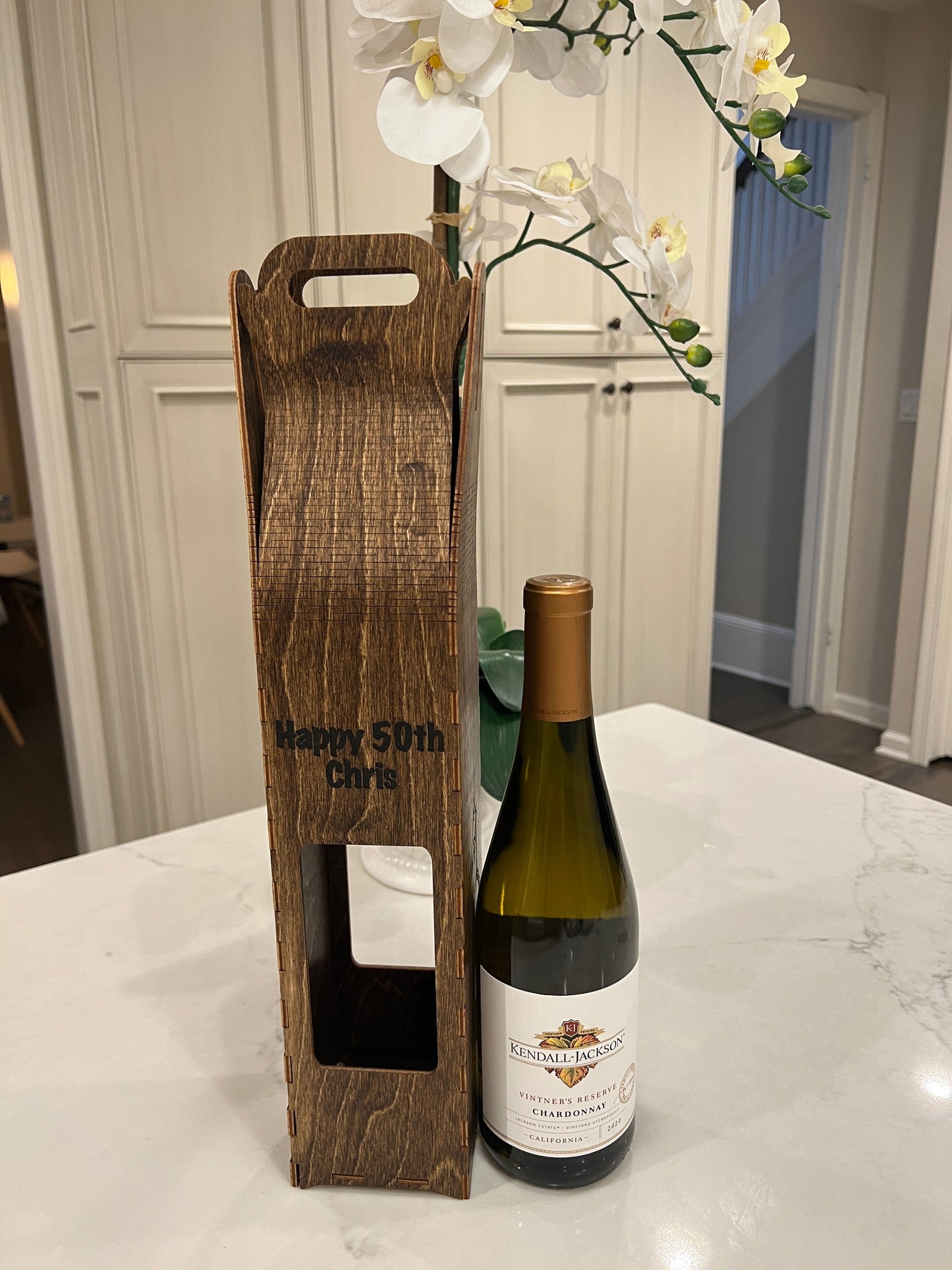 Custom Wooden Wine Bottle Holder Party & Celebration Lumber Reveal USA