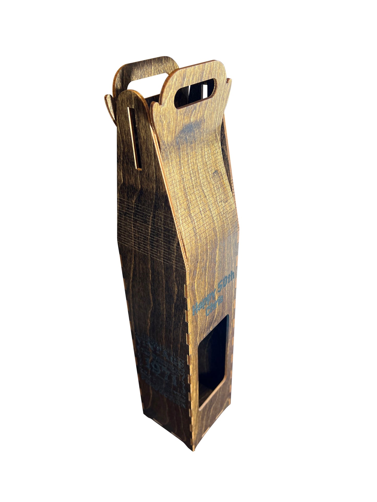 Custom Wooden Wine Bottle Holder Party & Celebration Lumber Reveal USA
