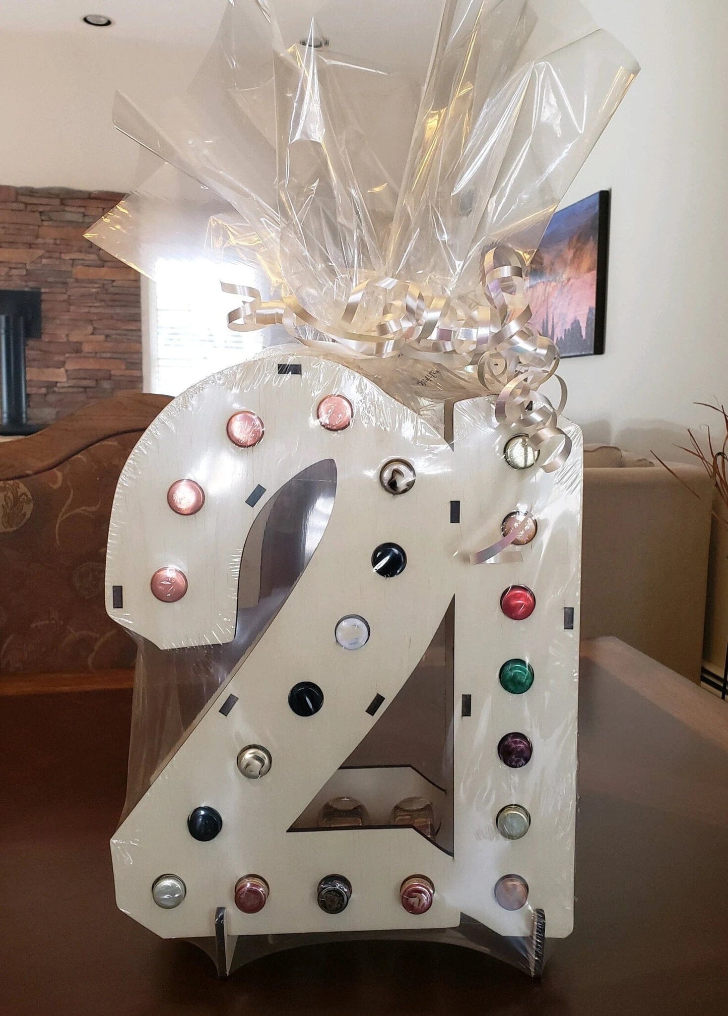 Mini Liquor Bottle Display Shelf For 21st Birthday Party & Celebration Lumber Reveal USA