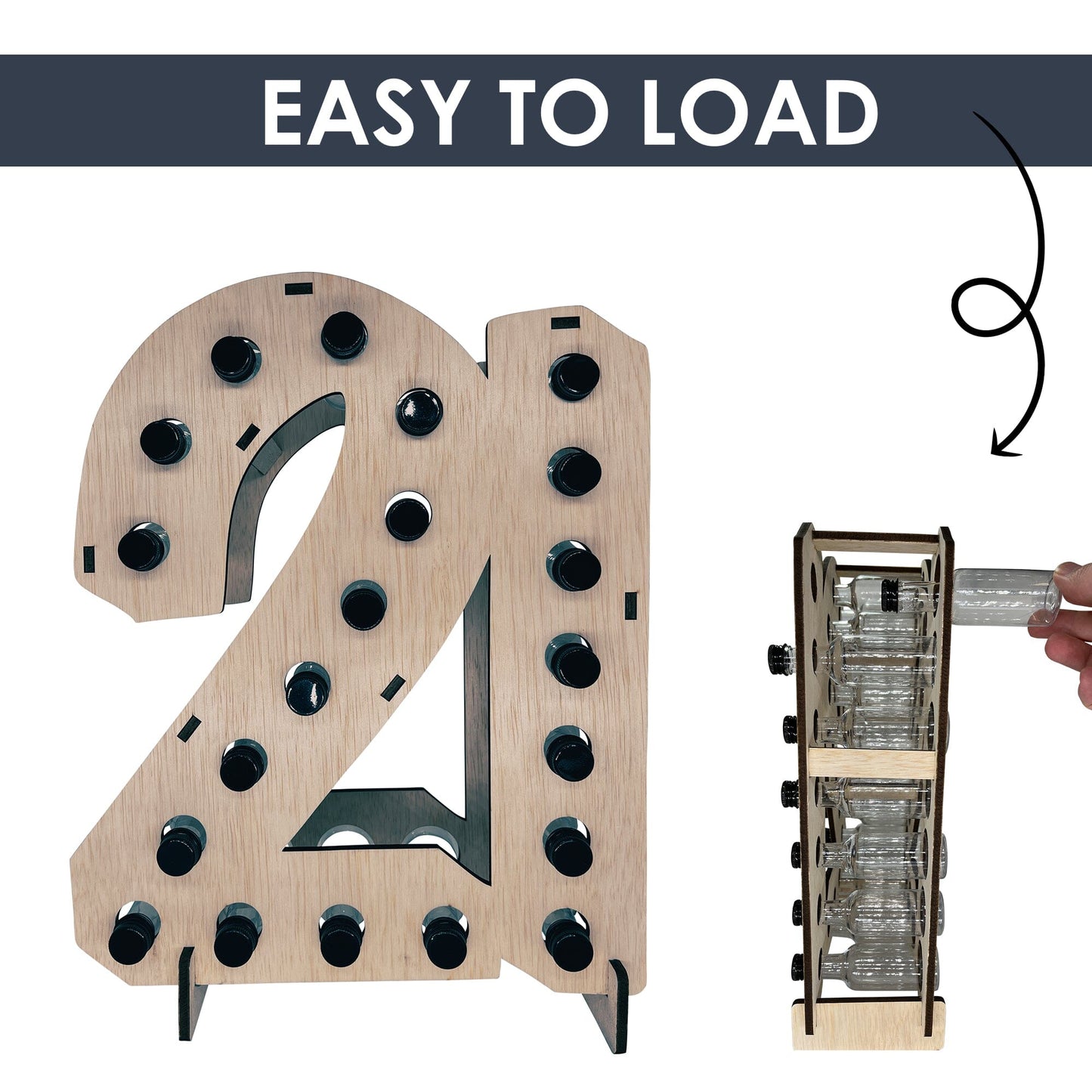 Mini Liquor Bottle Display Shelf For 21st Birthday Party & Celebration Lumber Reveal USA