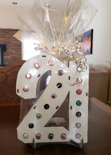 Mini Liquor Bottle Display Shelf For 21st Birthday Party & Celebration Lumber Reveal USA