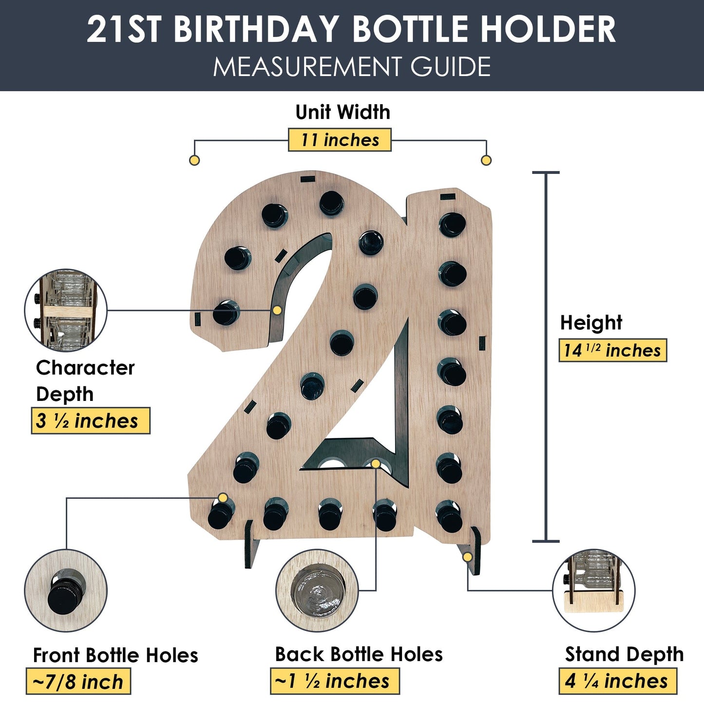 Mini Liquor Bottle Display Shelf For 21st Birthday Party & Celebration Lumber Reveal USA