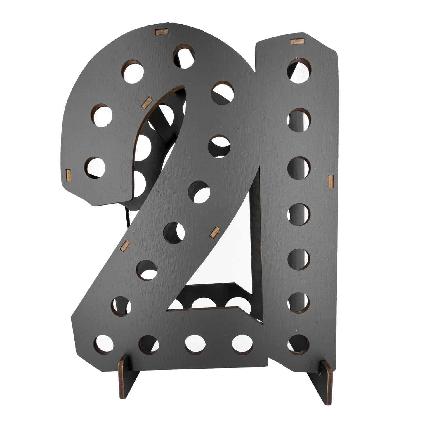 Mini Liquor Bottle Display Shelf For 21st Birthday Party & Celebration Lumber Reveal USA Black