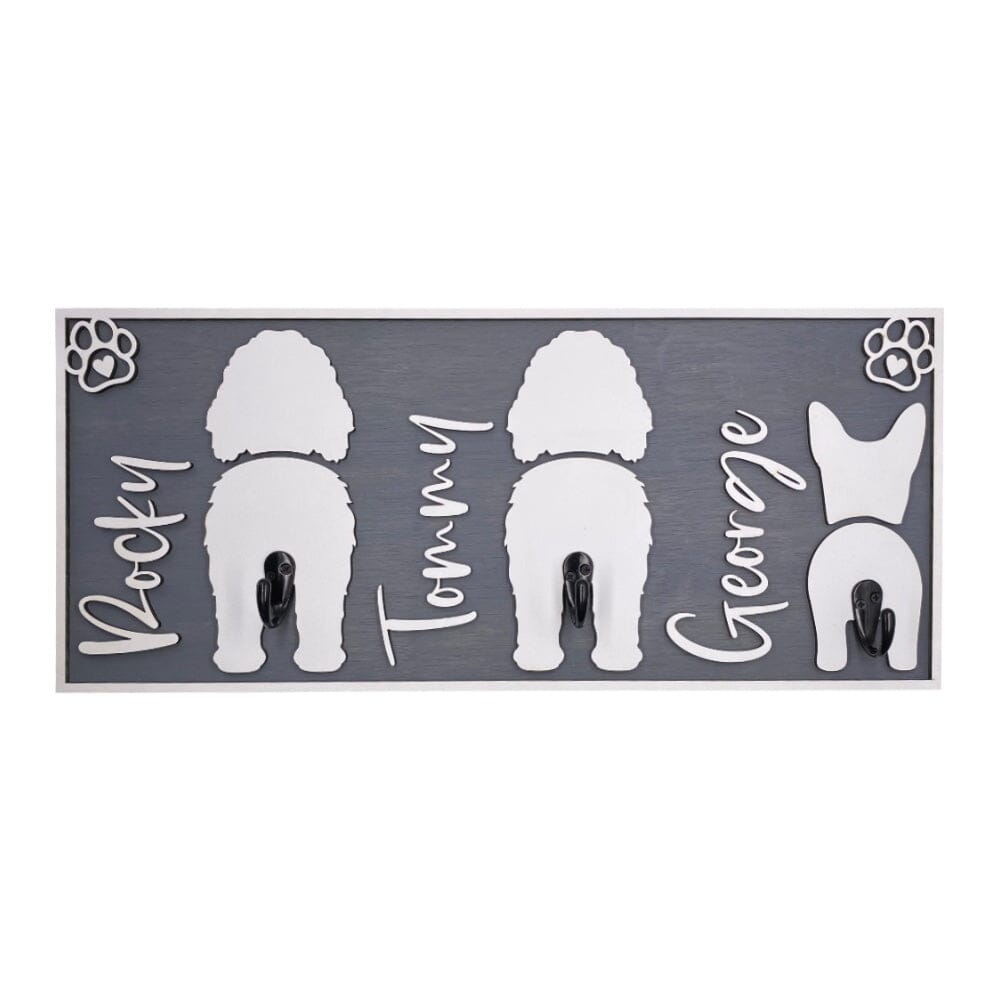 Personalized Wood Leash Hangers - Custom Hand Made in the USA Pet Supplies Lumber Lab USA