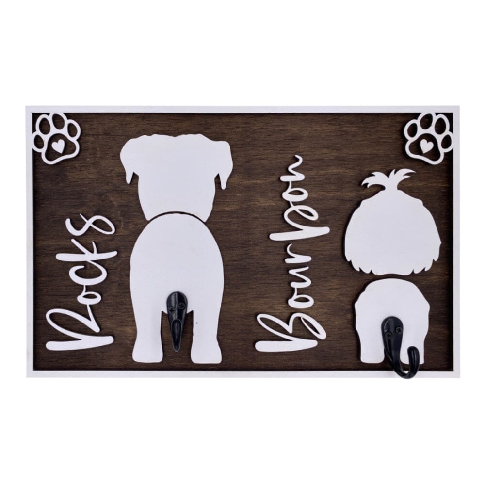 Personalized Wood Leash Hangers - Custom Hand Made in the USA Pet Supplies Lumber Lab USA