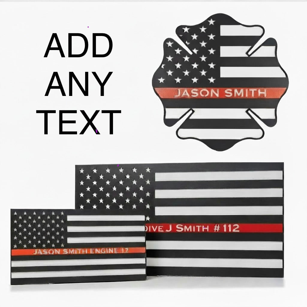 Personalized Wooden American Flag | Maltese Cross Flag | Firefighter Flag | EMT Retirement Gift