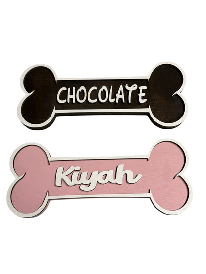 Personalized Dog Bone Name Sign: Laser Cut Bone, Personalized Pet Crate Decor