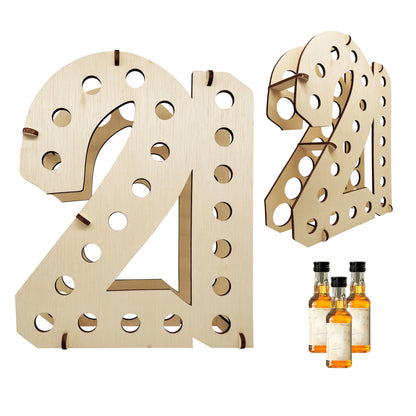 21st Birthday Shot Bottle Holder | Holds 21 Mini Liquor Bottles