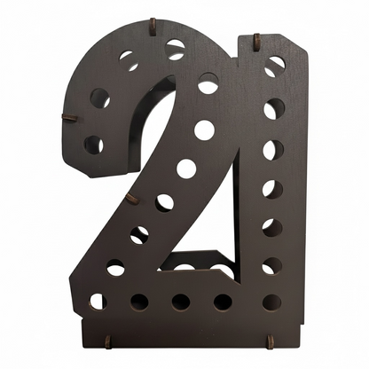 Personalized 21st Birthday Shot Bottle Holder | Holds 21 Mini Liquor Bottles