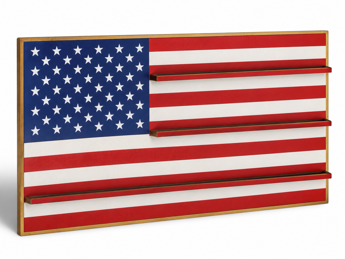American Flag Challenge Coin Display | Personalized Wooden Challenge Coin Holder