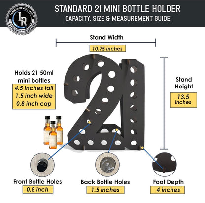 21st Birthday Shot Bottle Holder | Holds 21 Mini Liquor Bottles