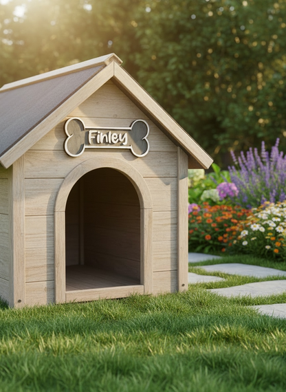 Personalized Dog Bone Name Sign: Laser Cut Bone, Personalized Pet Crate Decor