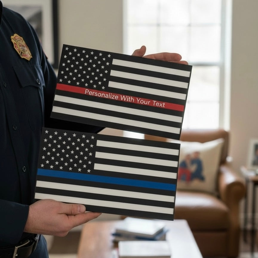 Personalized Wooden Thin Blue Line Flag | Back the Blue Flag | Police Memorial Flag | Police Retirement Gift | Police Apprectation Gift