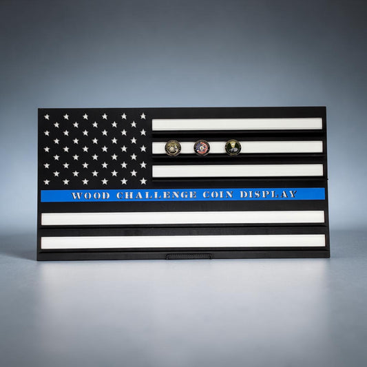 American Flag Challenge Coin Display | Wood Challenge Coin Holder