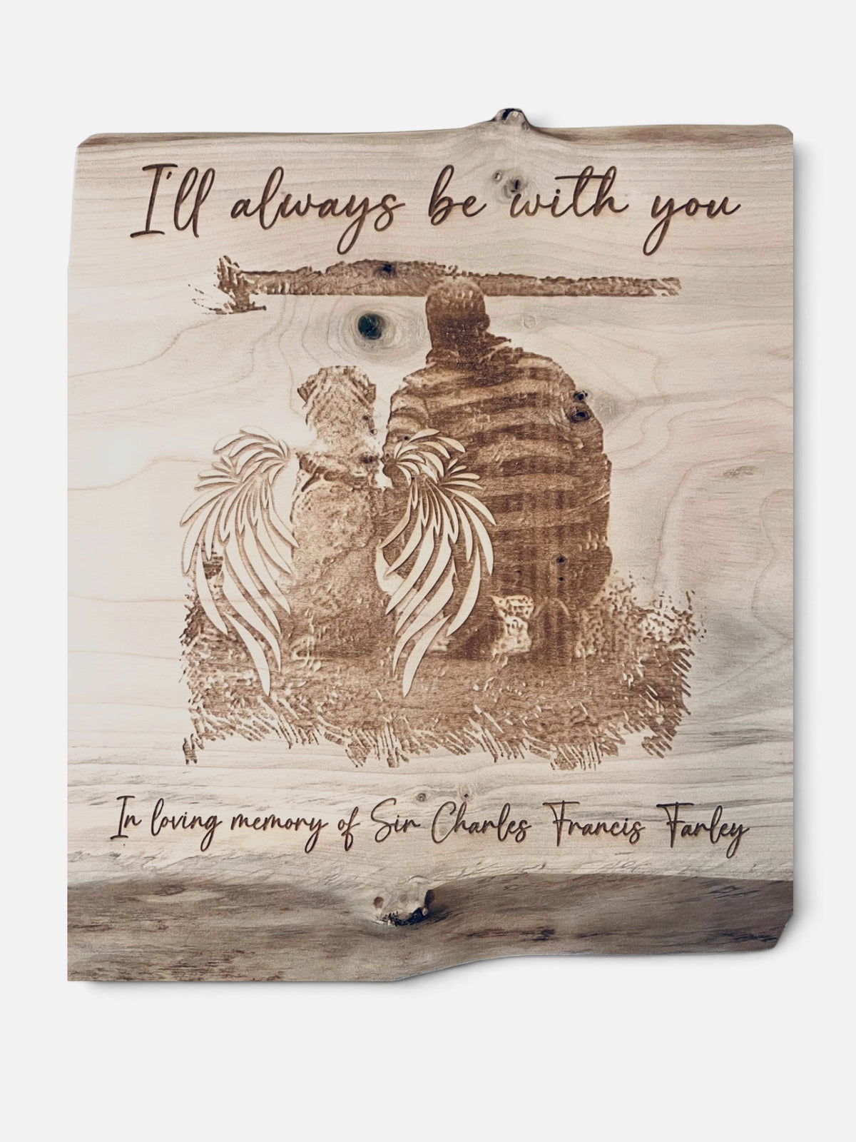 8x10"+ Live-Edge Wood Engraved Photo | Engraved Live-Edge Wood
