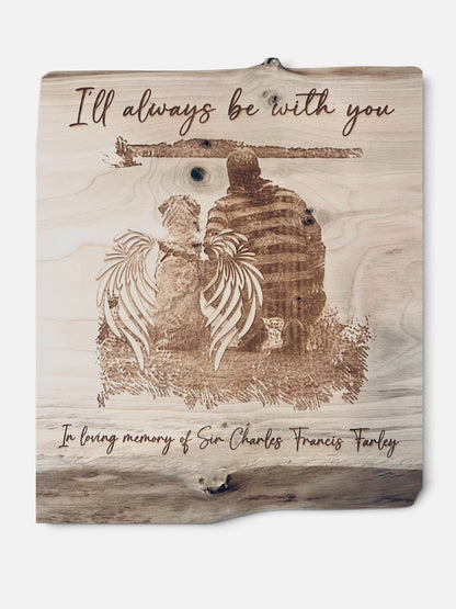 8x10"+ Live-Edge Wood Engraved Photo | Engraved Live-Edge Wood
