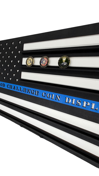 American Flag Challenge Coin Display | Wood Challenge Coin Holder
