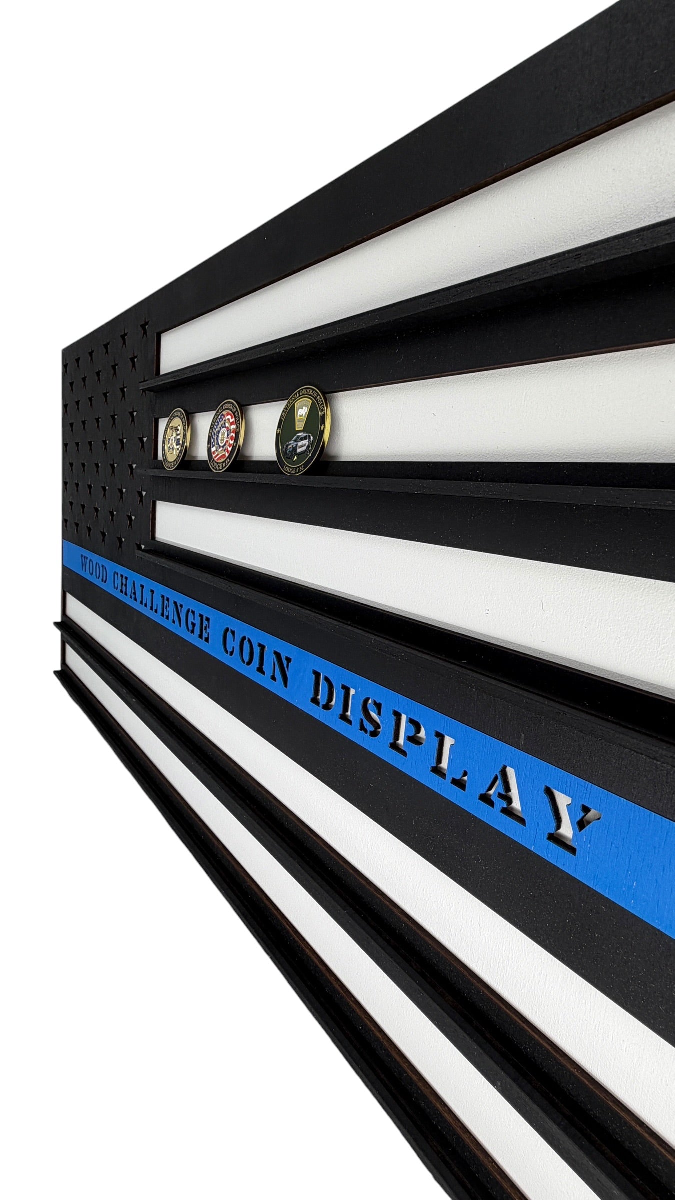 American Flag Challenge Coin Display | Wood Challenge Coin Holder