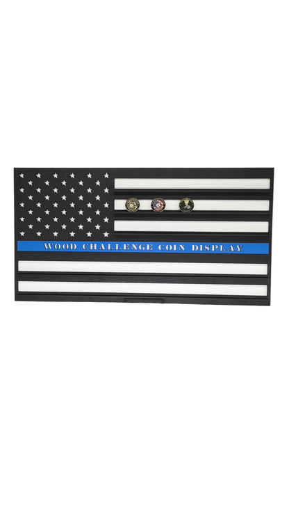 American Flag Challenge Coin Display | Wood Challenge Coin Holder