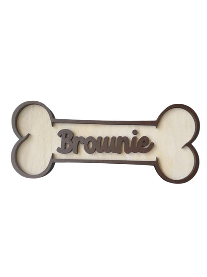 Personalized Dog Bone Name Sign: Laser Cut Bone, Personalized Pet Crate Decor