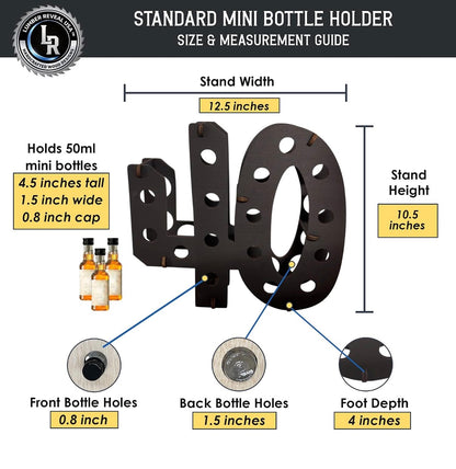 40 Mini Liquor Bottle Holder | Holds 16 Shot Bottles | 40 AF | Personalized 40th Birthday Gift