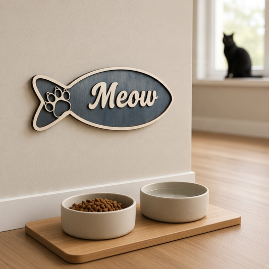 Personalized Cat Name Sign: Laser Cut Gift for Cat Lovers