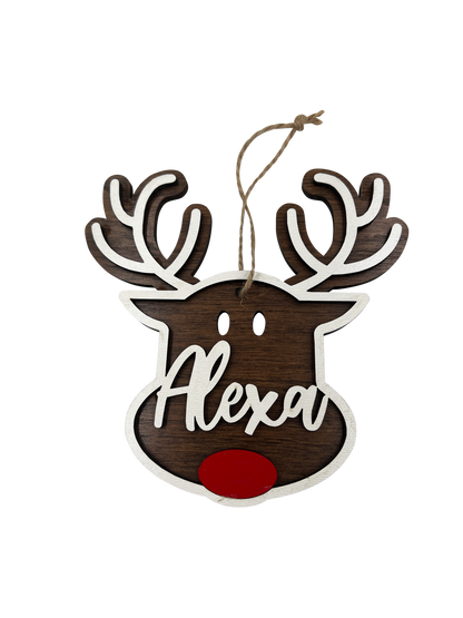 Personalized Wood Christmas Ornaments | Christmas Tree Decorations with Custom Reindeer, Snowman, & Monster Designs