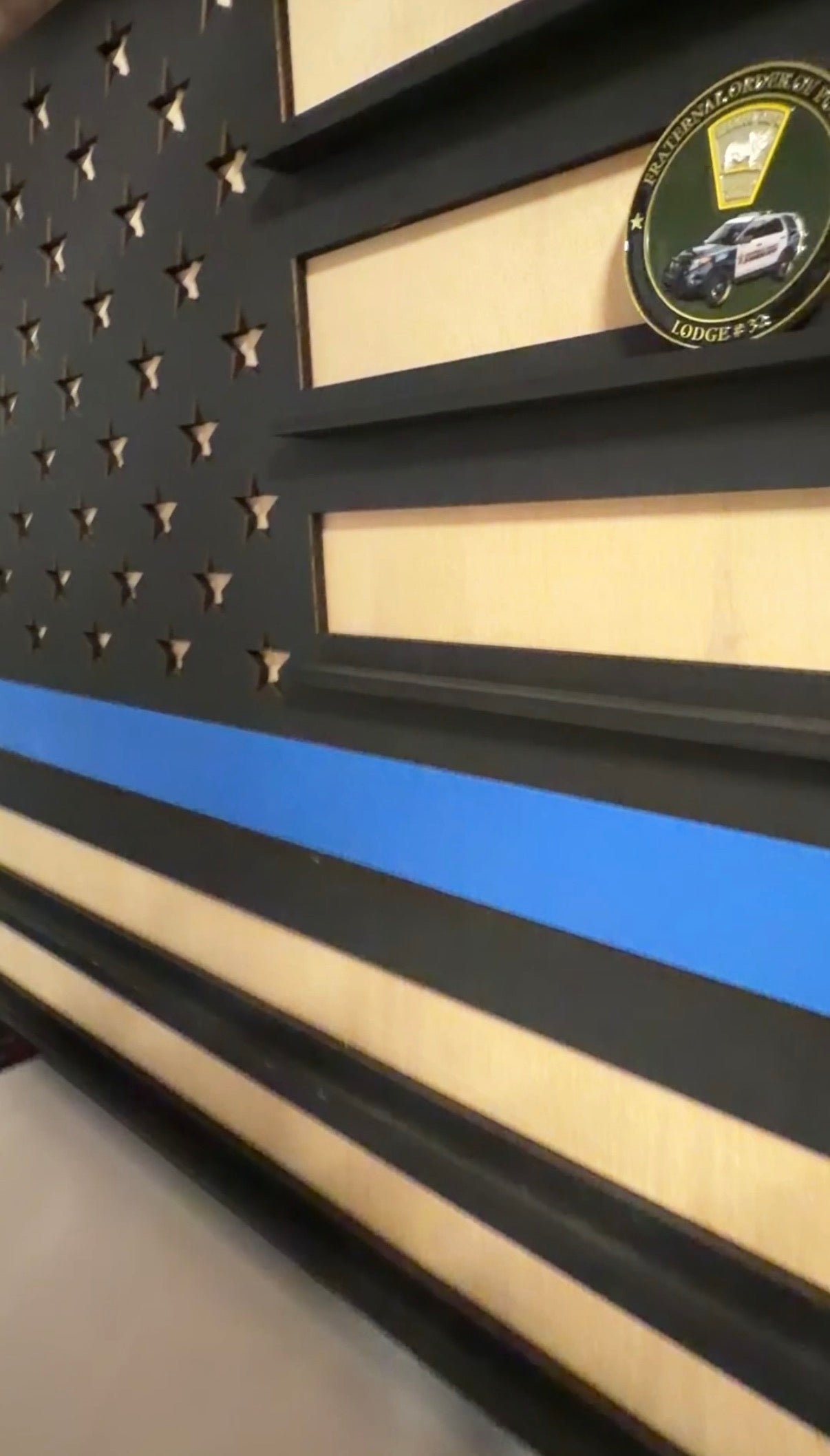 American Flag Challenge Coin Display | Wood Challenge Coin Holder
