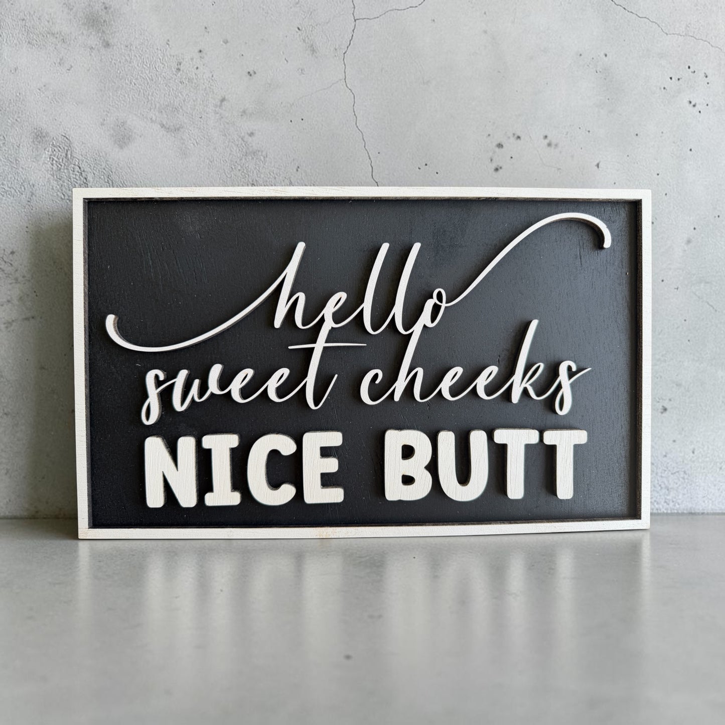 Wooden 'Nice Butt' Customized Bathroom Art | 14 Colors