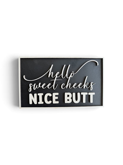 Wooden 'Nice Butt' Customized Bathroom Art | 14 Colors