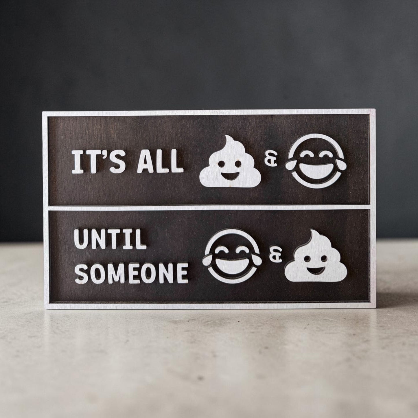 Wooden 'Shits & Giggles' Customized Art | Funny Bathroom Decor | 14 Colors