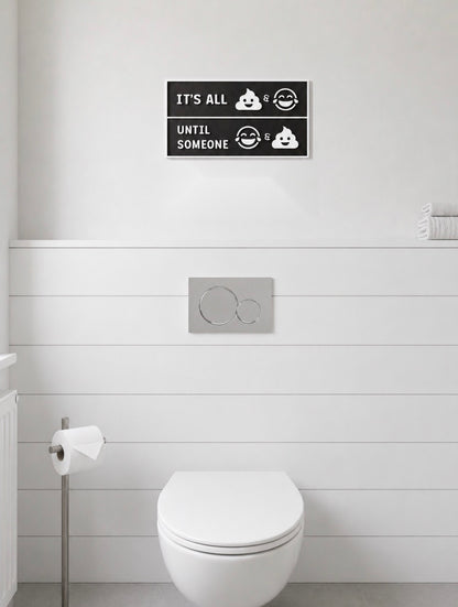 Wooden 'Shits & Giggles' Customized Art | Funny Bathroom Decor | 14 Colors