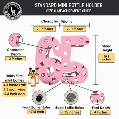 Custom Letters Mini Liquor Bottle Holder - Any Length
