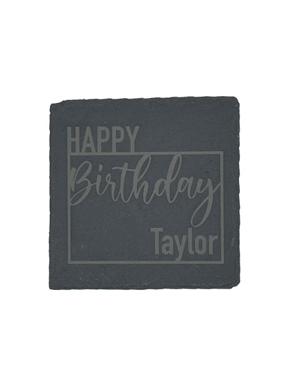 Custom Slate Coasters - Set of 4 Plus Holder