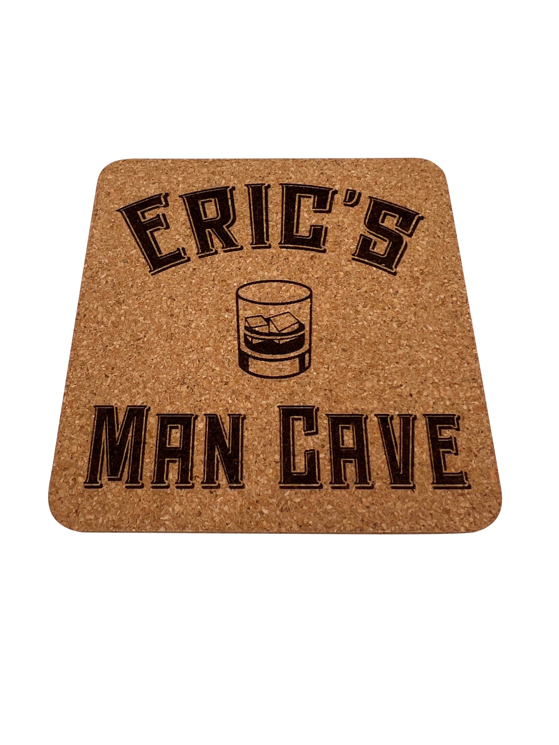 Custom Coaster - Made from Cork - Set of 4 Plus Holder Bar Accessories Lumber Reveal USA 
