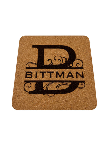 Custom Coaster - Made from Cork - Set of 4 Plus Holder Bar Accessories Lumber Reveal USA 
