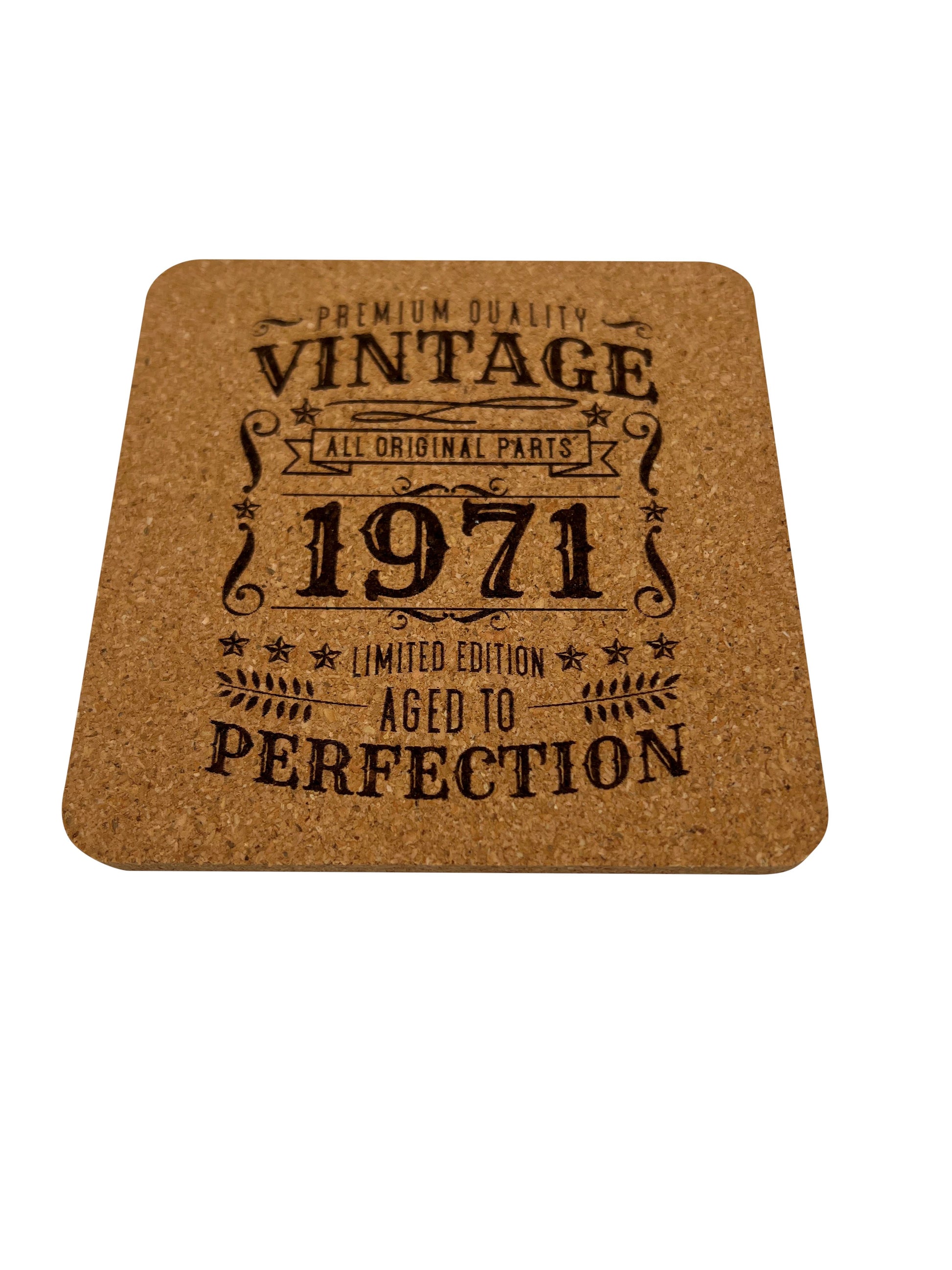 Custom Coaster - Made from Cork - Set of 4 Plus Holder Bar Accessories Lumber Reveal USA 