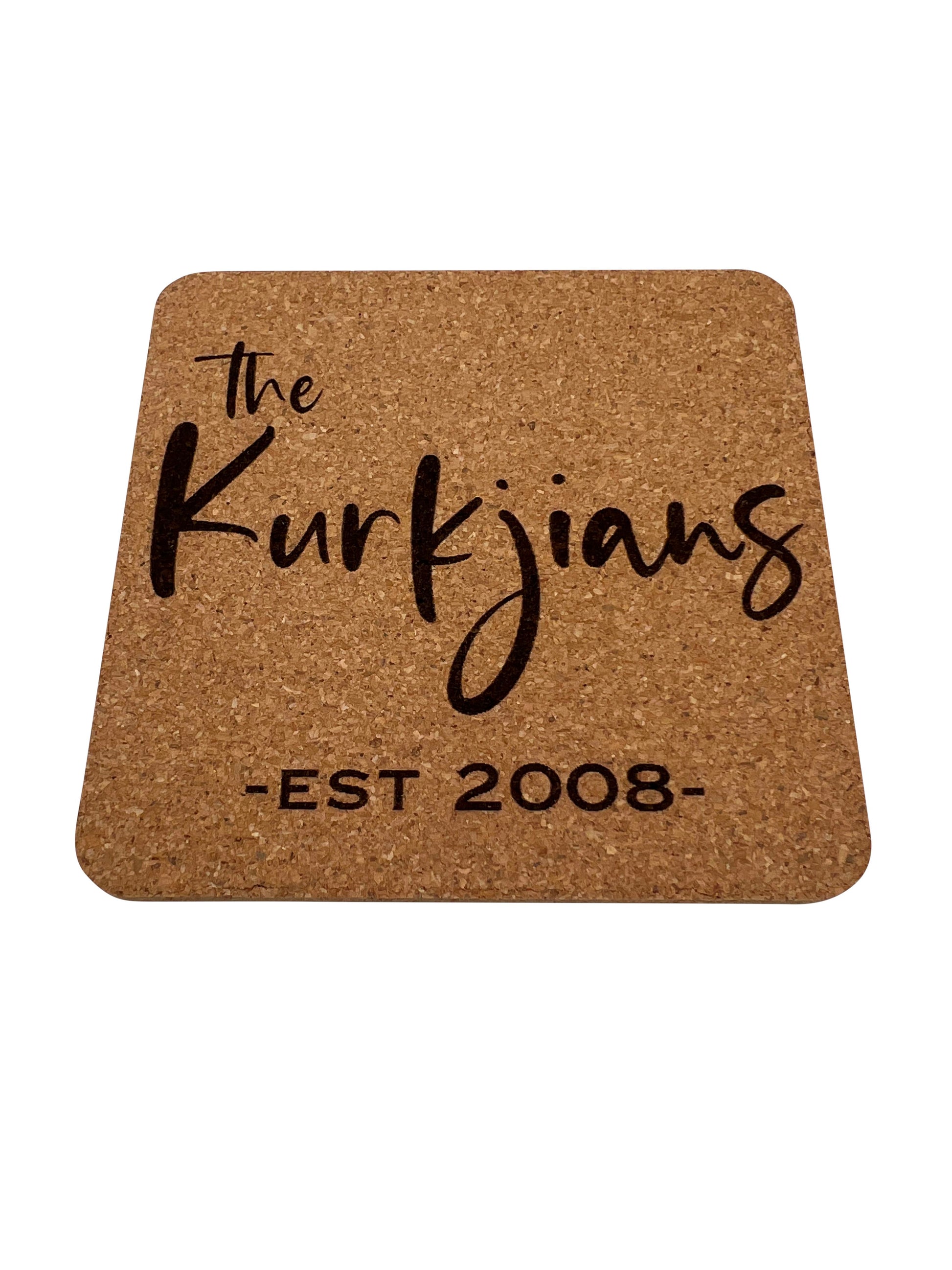 Custom Coaster - Made from Cork - Set of 4 Plus Holder Bar Accessories Lumber Reveal USA 