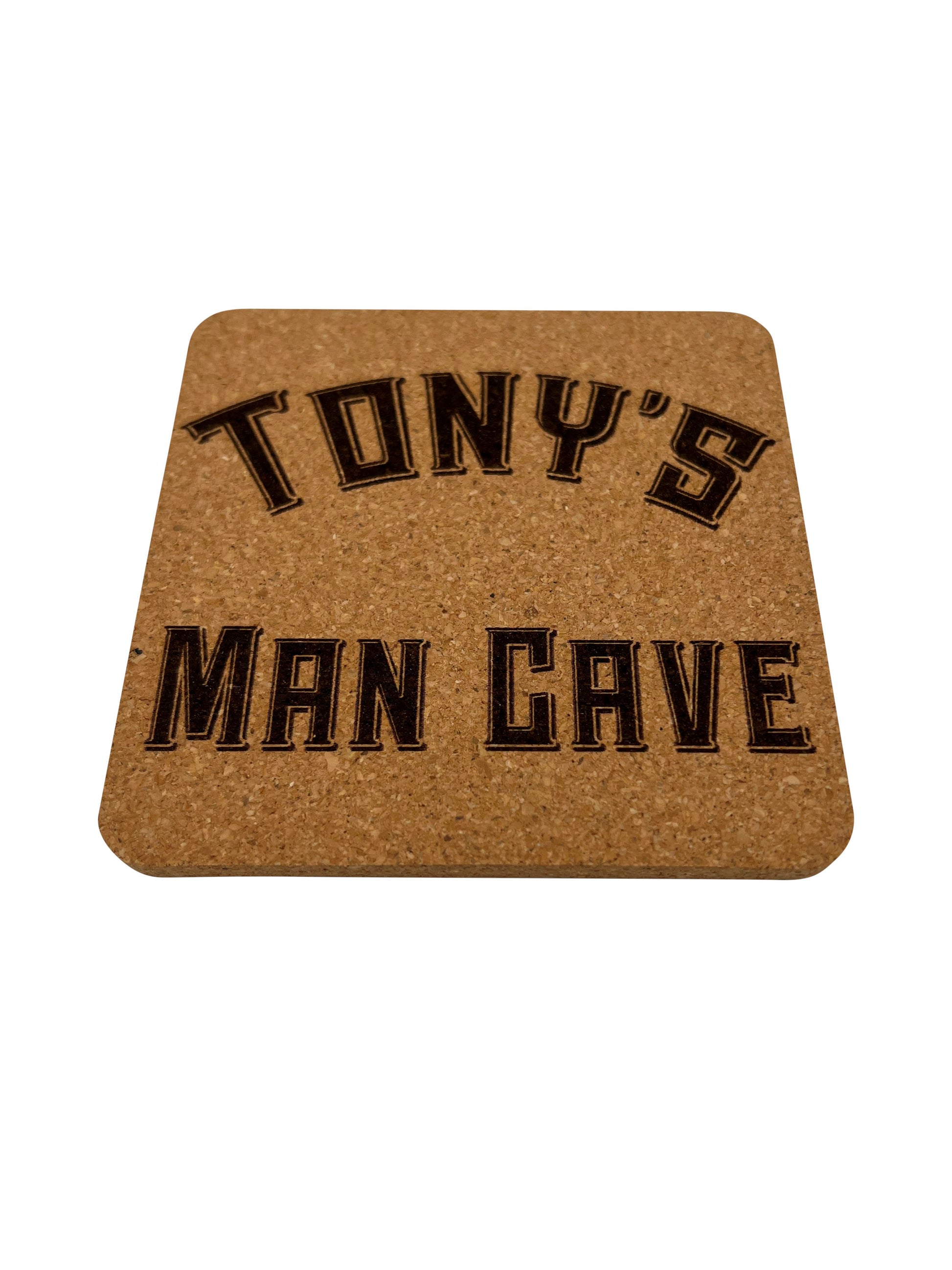 Custom Coaster - Made from Cork - Set of 4 Plus Holder Bar Accessories Lumber Reveal USA 
