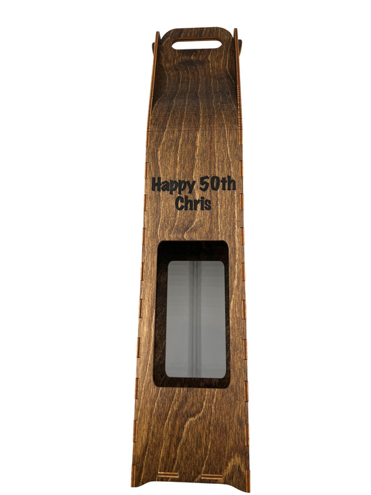 Custom Wooden Wine Bottle Holder Party & Celebration Lumber Reveal USA 