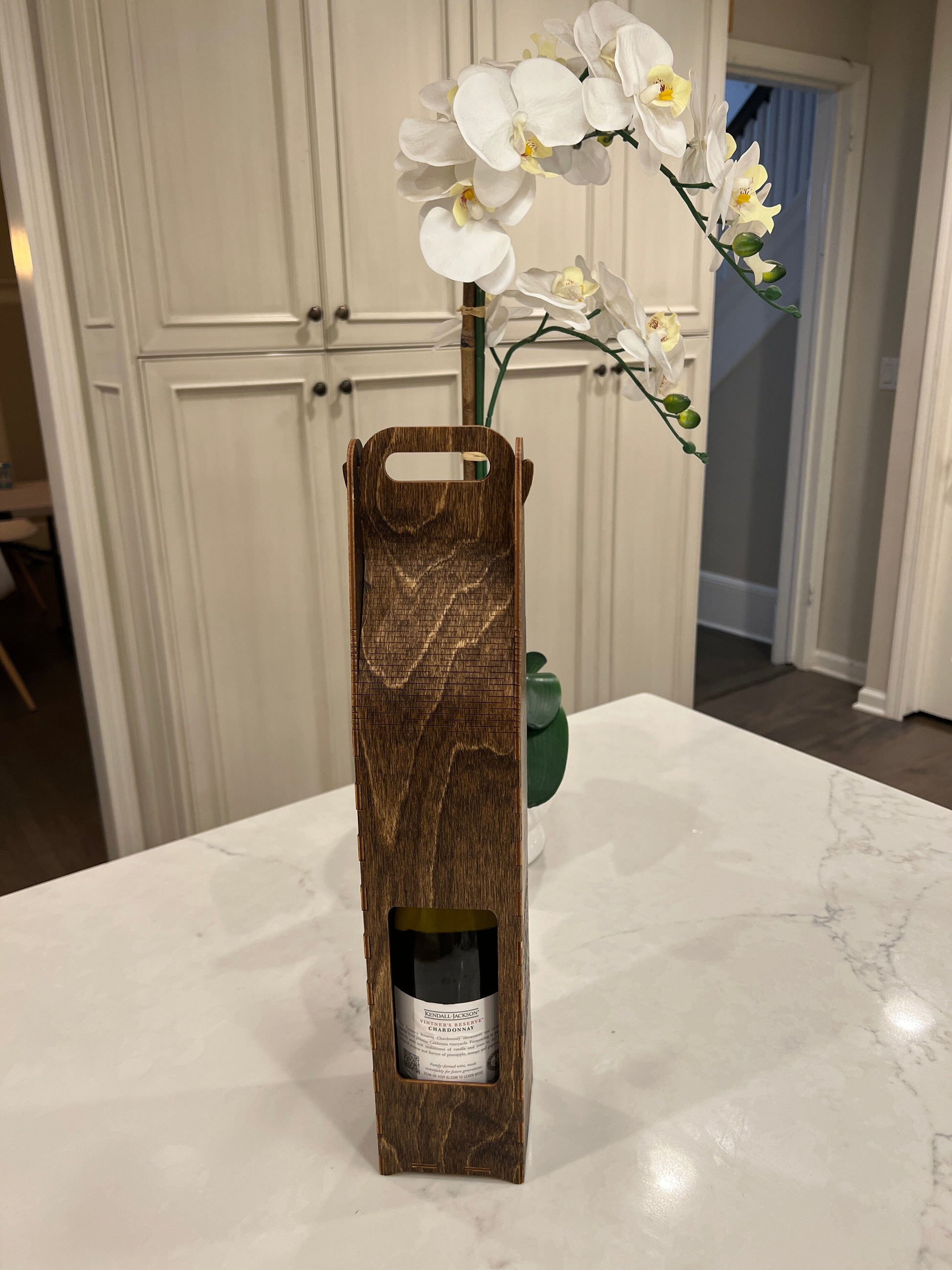 Custom Wooden Wine Bottle Holder Party & Celebration Lumber Reveal USA 